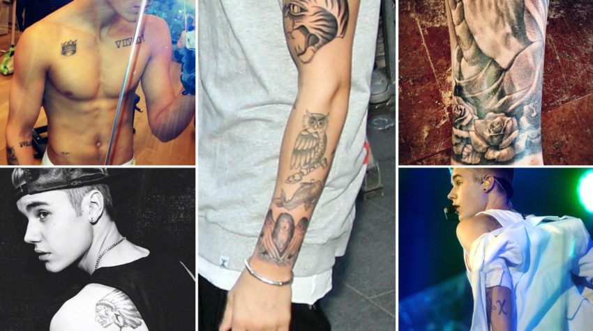 Celebrity tattoos, Justin Bieber, bad tattoos, tattoos