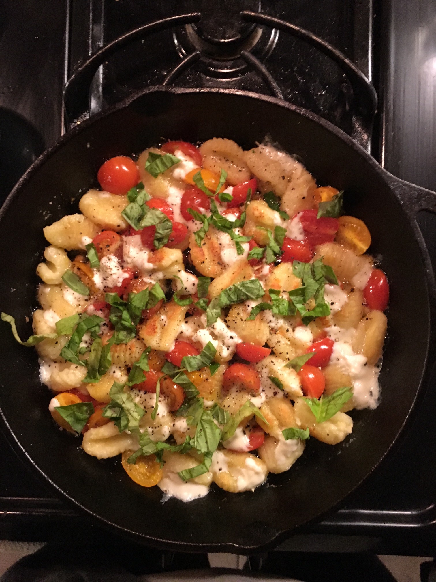 Normal Eats Gnocchi with Tomatoes and Mozzarella
