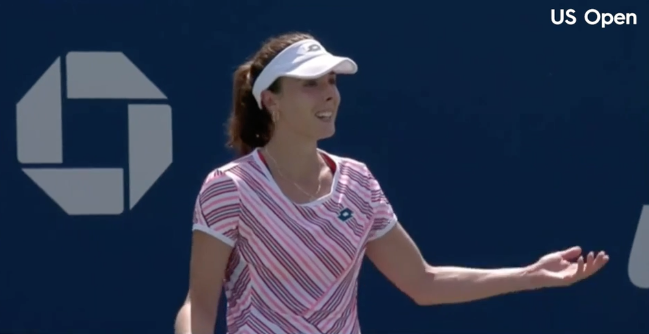 A Woman Tennis Player Was Penalized For Fixing Her Shirt During A Match At  The US Open