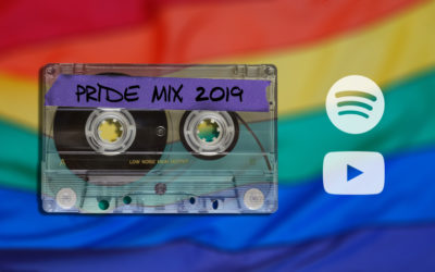 cassette over pride flag